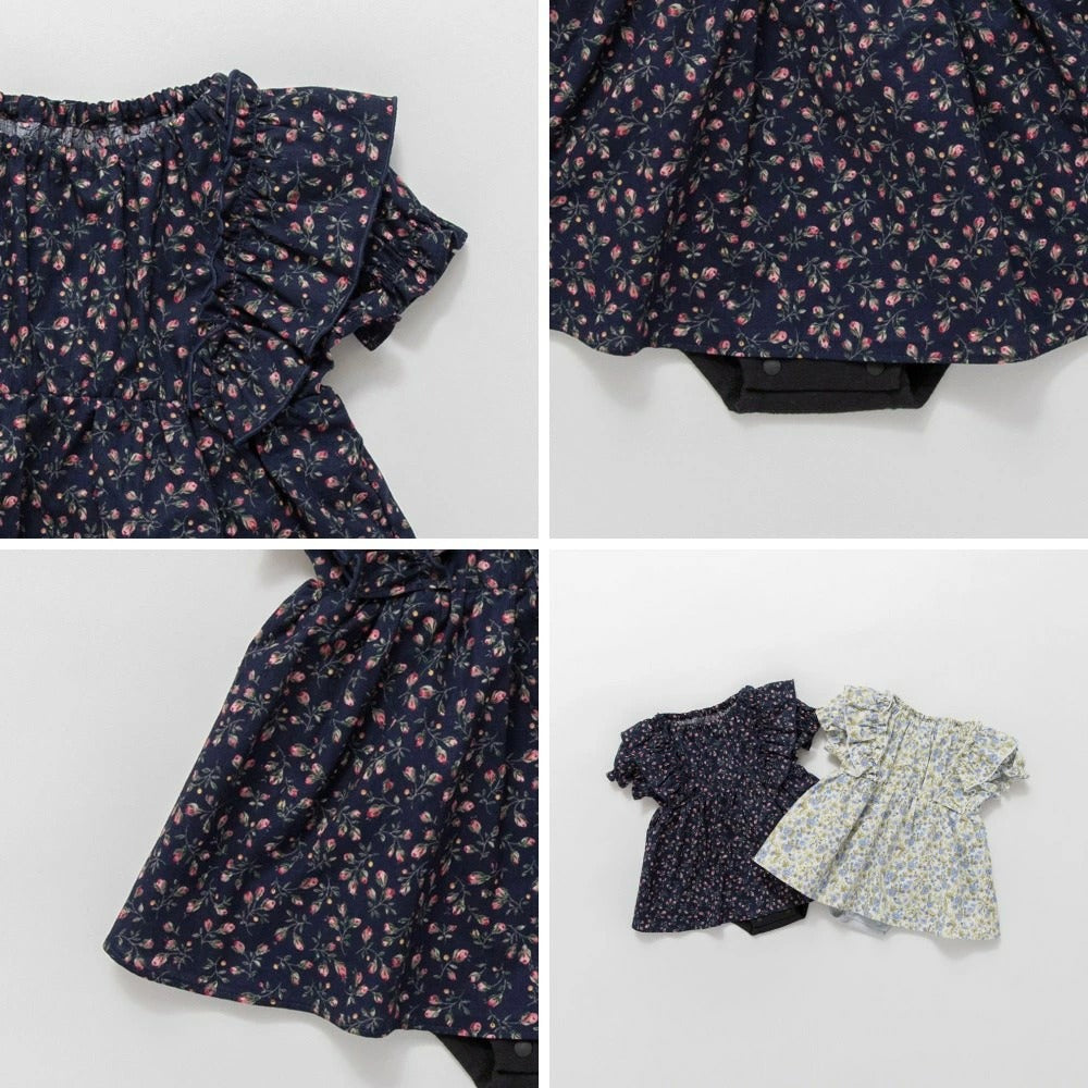 日本童裝 Branshes 碎花連衣 70-80cm 女童款 初生嬰兒 夏季 Jumpsuit