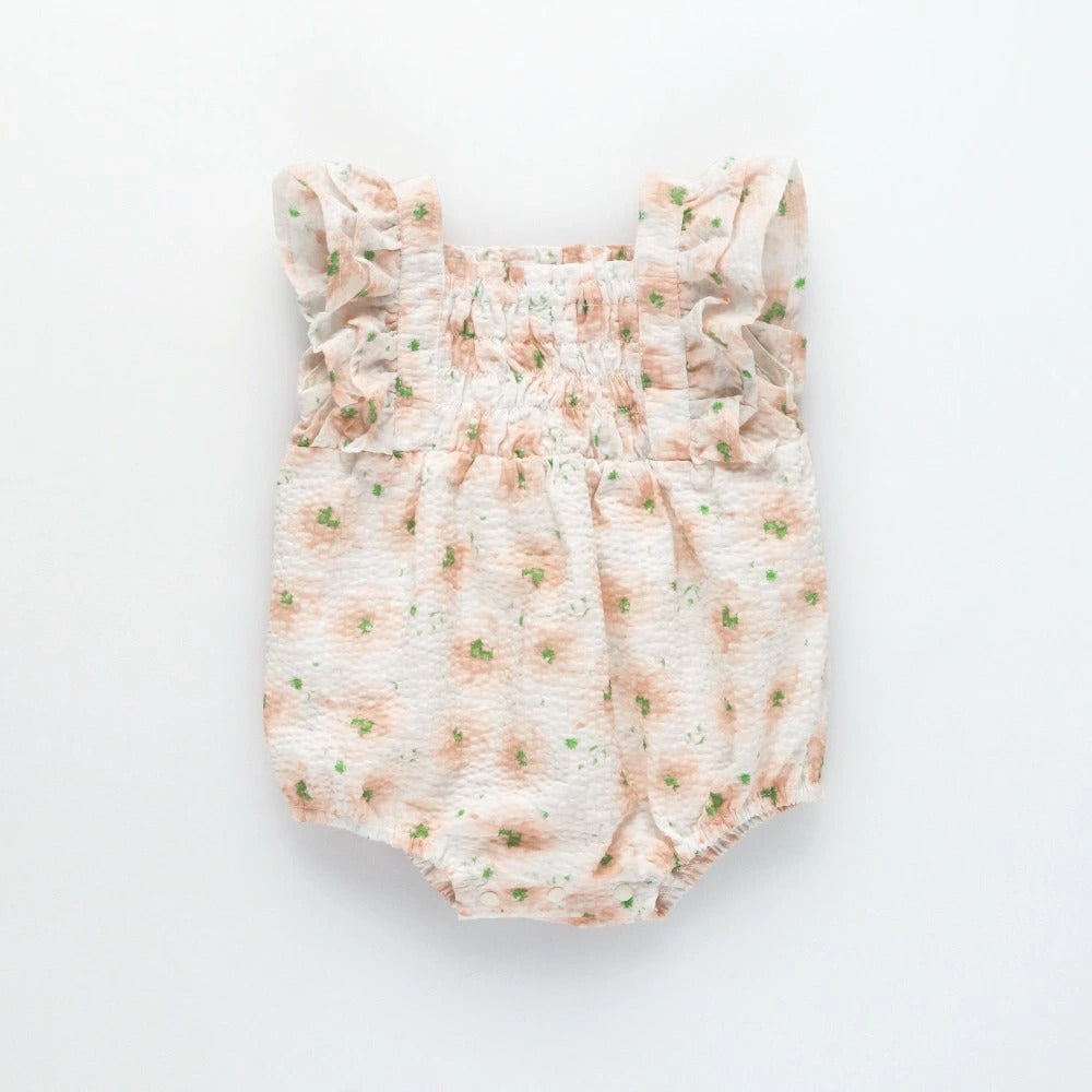 日本童裝 Branshes 花卉印花連衣 70-80cm 女童款 初生嬰兒 夏季 Jumpsuit