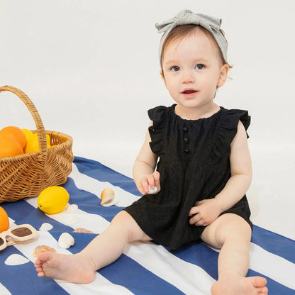 日本童裝 Branshes 拼花蕾絲連衣 70-80cm 女童款 初生嬰兒 夏季 Jumpsuit