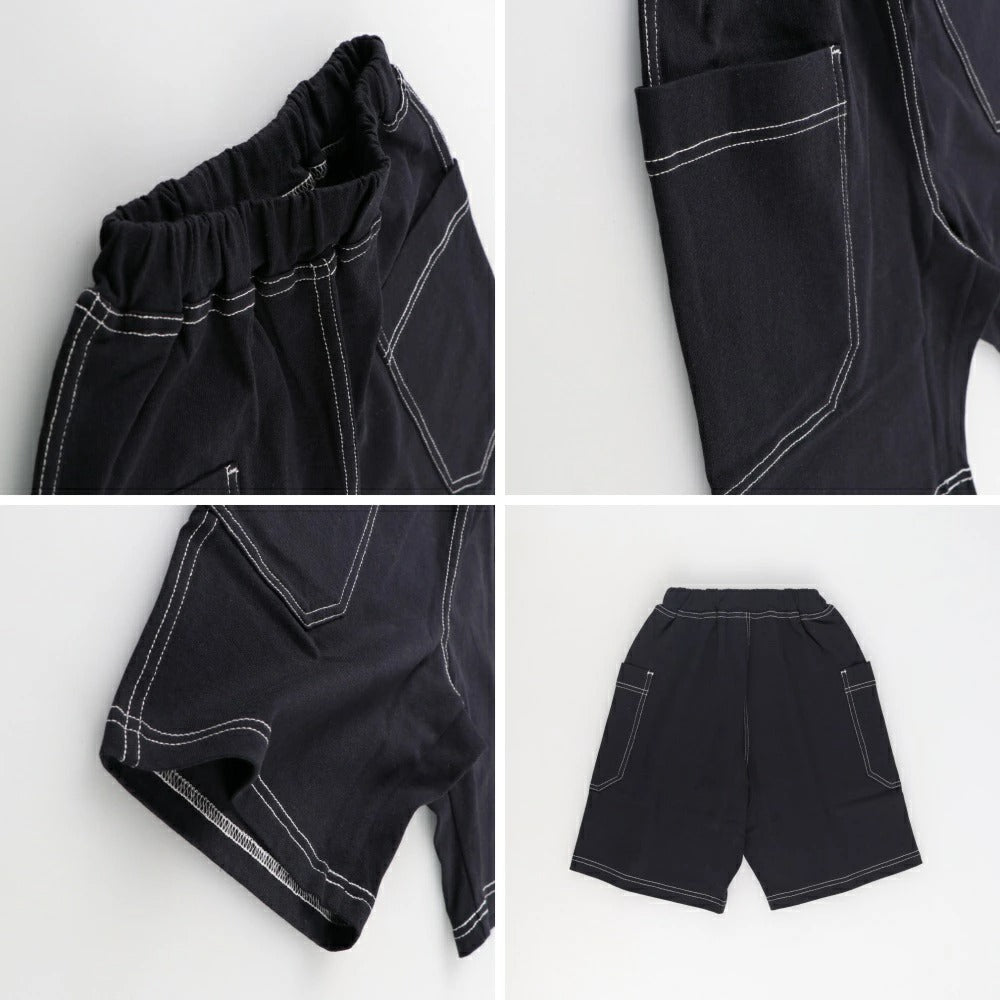 日本童裝 Branshes 吸汗速乾 拼接工裝短褲 90-150cm 男童款 夏季 PANTS
