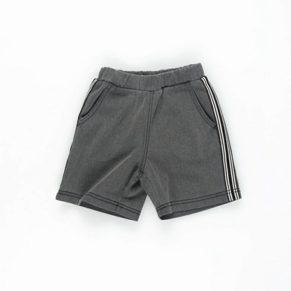 日本童裝 Branshes 復古側條紋牛仔短褲 80-150cm 男童款 夏季 PANTS
