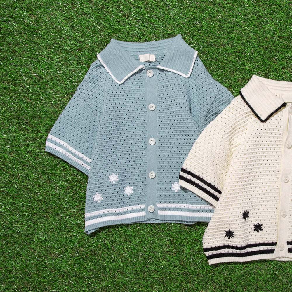 日本童裝 Branshes 鉤針編織夏季針織上衣/外套 90-150cm 男童款 夏季 TOPS OUTERWEAR