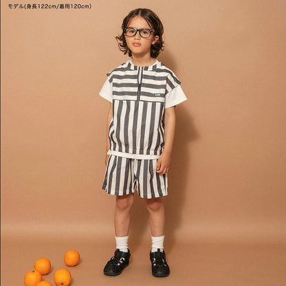 日本童裝 Branshes 染色條紋無袖背心 90-150cm 男童款 夏季 TOPS