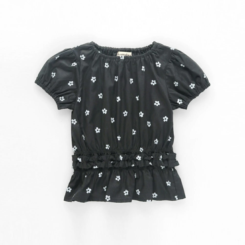 日本童裝 Branshes 束腰短袖上衣 80-130cm 女童款 夏季 TOPS
