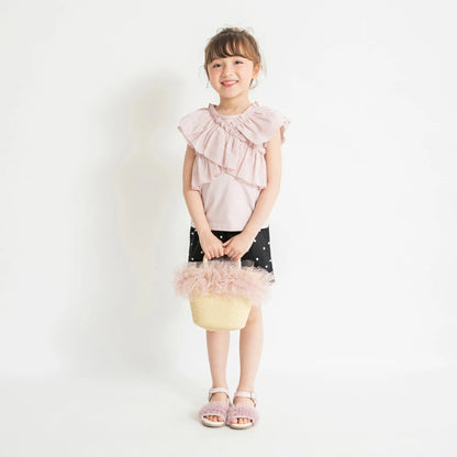 日本童裝 Branshes 荷葉邊交叉上衣 80-150cm 女童款 夏季 TOPS
