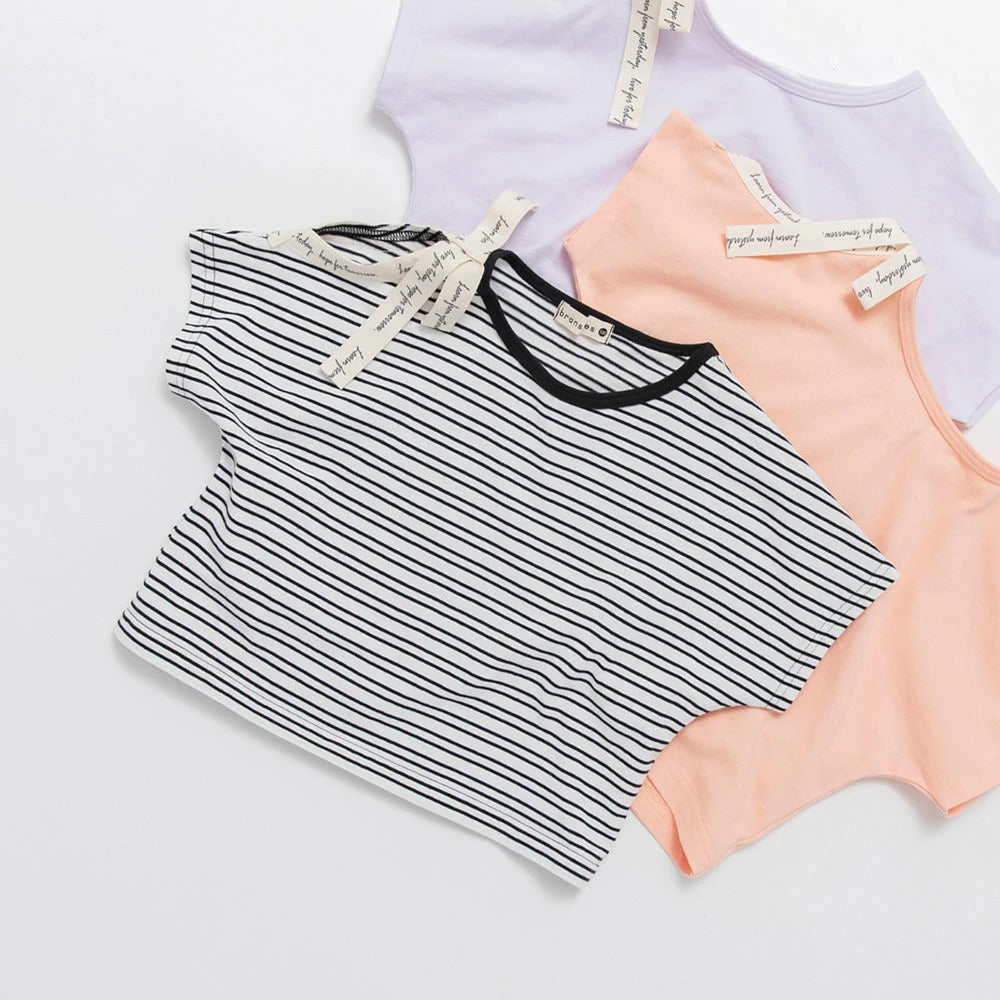 日本童裝 Branshes 蝴蝶結露肩上衣 80-150cm 女童款 夏季 TOPS