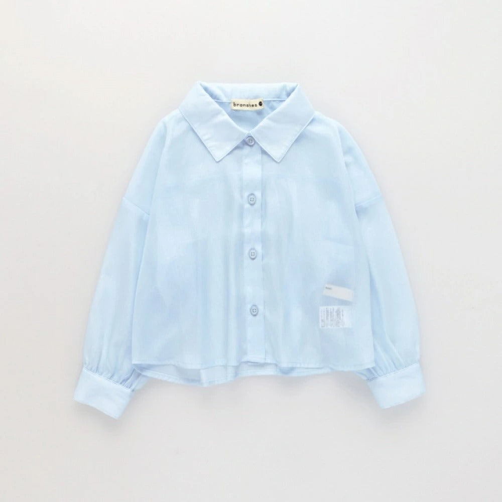 日本童裝 Branshes 薄紗長袖襯衫 80-150cm 女童款 夏季 TOPS OUTERWEAR