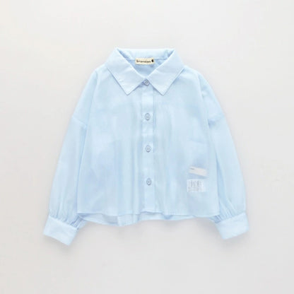 日本童裝 Branshes 薄紗長袖襯衫 80-150cm 女童款 夏季 TOPS OUTERWEAR