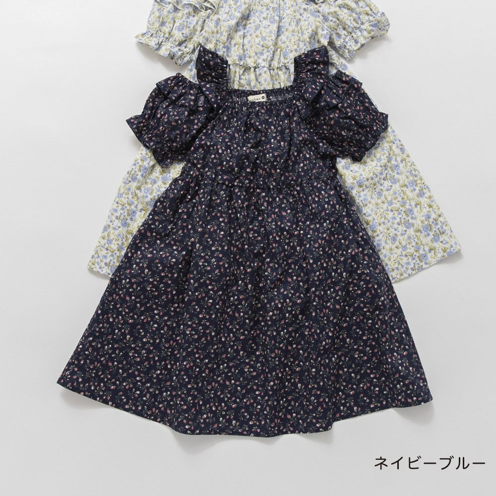 日本童裝 Branshes 碎花露肩連身裙 80-150cm 女童款 夏季 DRESSES