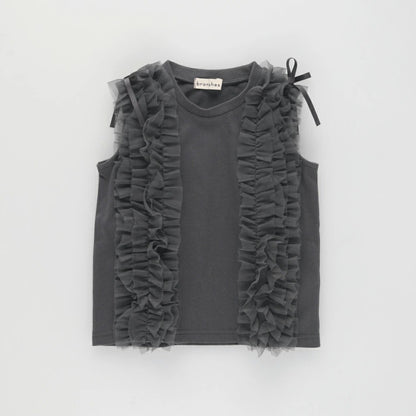 日本童裝 Branshes 蓬鬆荷葉邊背心 90-150cm 女童款 夏季 TOPS