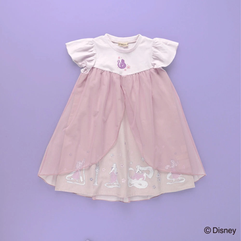 日本童裝 Branshes x Disney Frozen 薄紗拼接連身裙 90-130cm 女童款 夏季 DRESSES