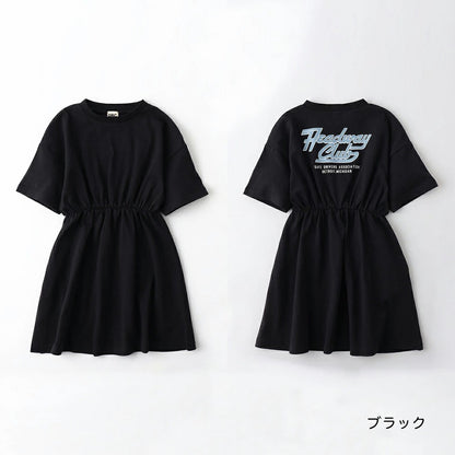 日本童裝 Branshes 後背Logo收腰連身裙 100-150cm 女童款 夏季 DRESSES