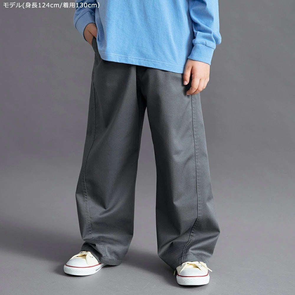 日本童裝 Branshes 彈性斜紋寬腳直筒長褲 100-160cm 男童款/女童款 秋季 PANTS