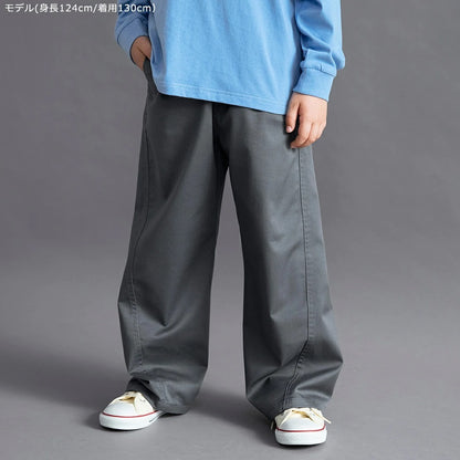 日本童裝 Branshes 彈性斜紋寬腳直筒長褲 100-160cm 男童款/女童款 秋季 PANTS