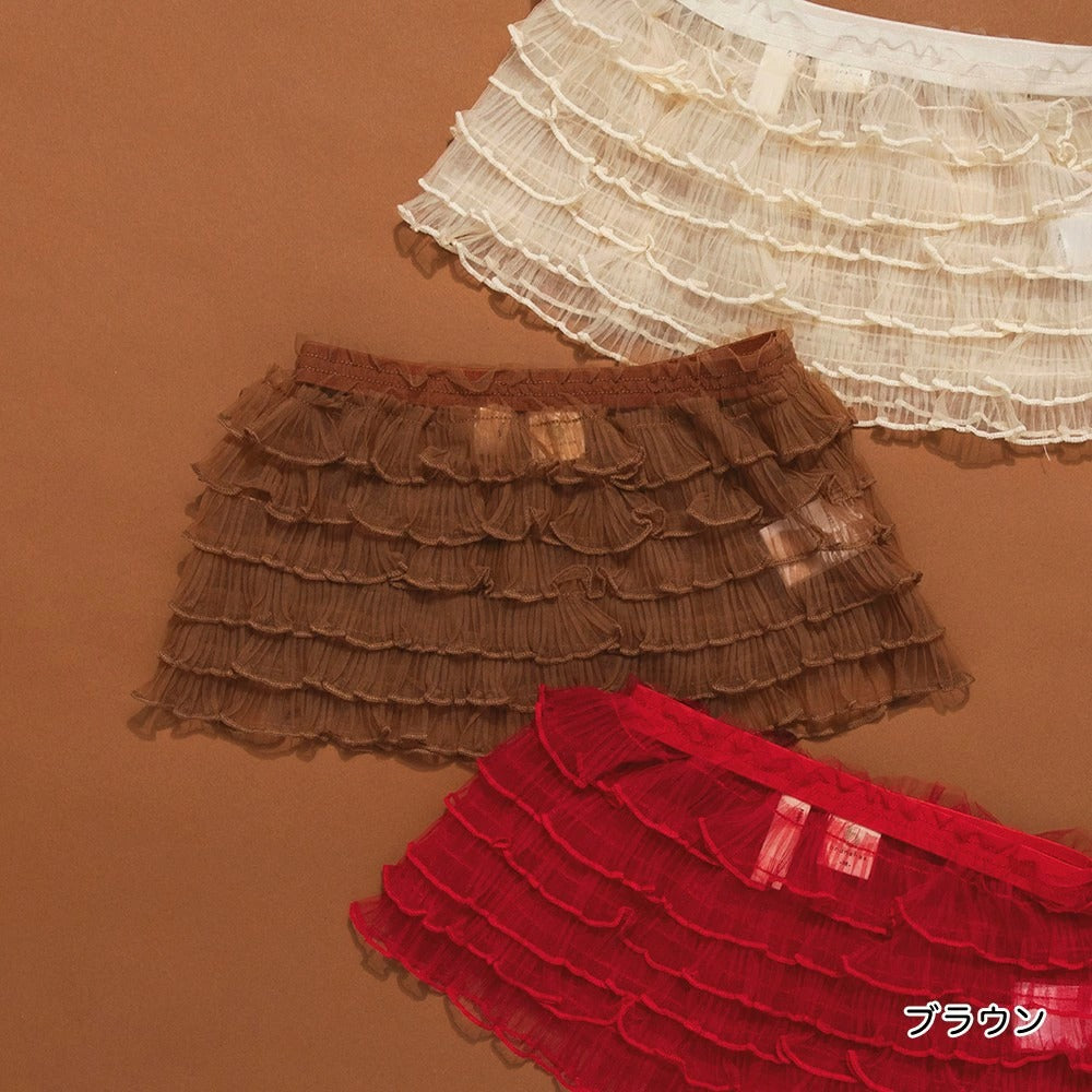 日本童裝 Branshes x りぃー 薄紗荷葉邊短裙 80-130cm 女童款 夏季 SKIRTS