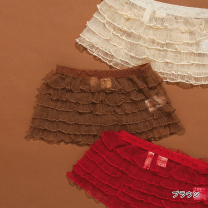 日本童裝 Branshes x りぃー 薄紗荷葉邊短裙 80-130cm 女童款 夏季 SKIRTS