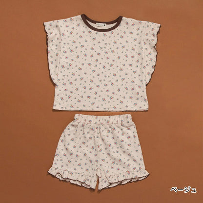 日本童裝 Branshes x りぃー 小碎花華夫格套裝 80-130cm 女童款 夏季 TOPS PANTS