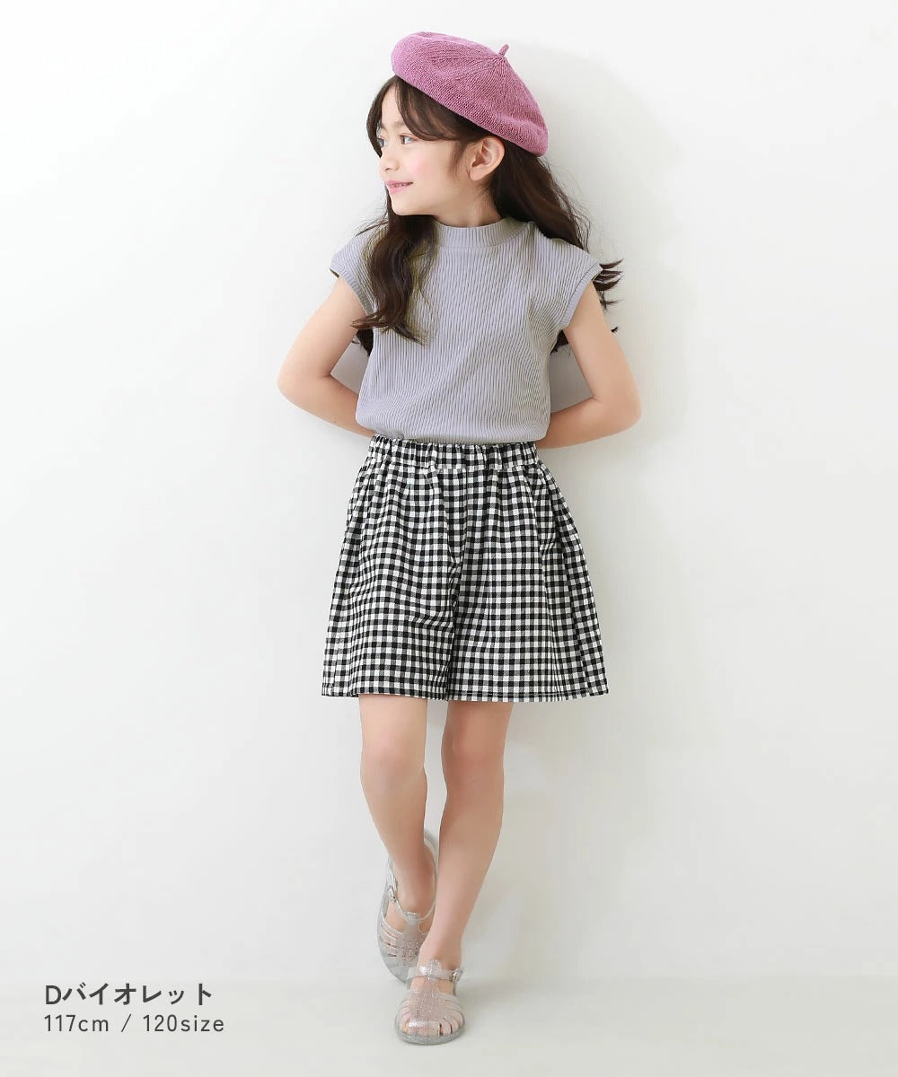 日本童裝 dev!rock 法式袖羅紋短袖上衣 100-160cm 女童款 夏季 TOPS