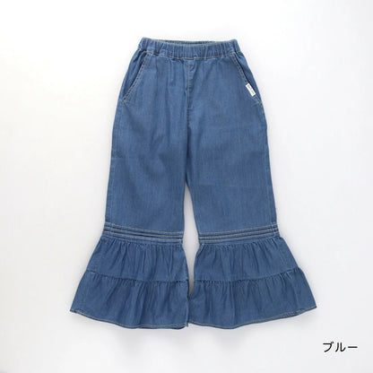 日本童裝 Branshes【Ou? by EDWIN】牛仔荷葉邊喇叭褲 90-150cm 女童款 夏季 PANTS