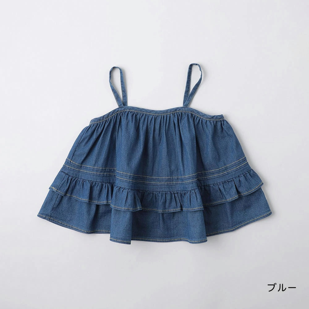 日本童裝 Branshes【Ou? by EDWIN】牛仔吊帶背心 90-150cm 女童款 夏季 TOPS