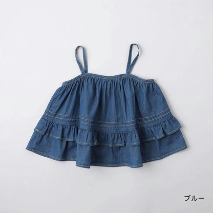 日本童裝 Branshes【Ou? by EDWIN】牛仔吊帶背心 90-150cm 女童款 夏季 TOPS