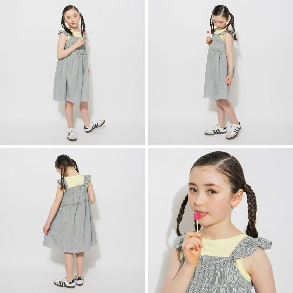 日本童裝 Branshes【Ou? by EDWIN】荷葉邊連身裙 90-150cm 女童款 夏季 DRESSES