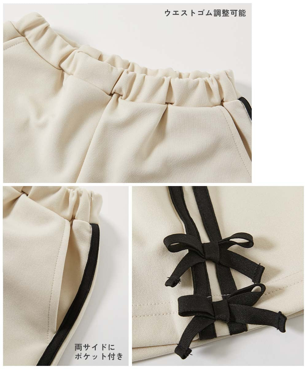 日本童裝 dev!rock 側條紋緞帶短褲 100-160cm 女童款 夏季 PANTS