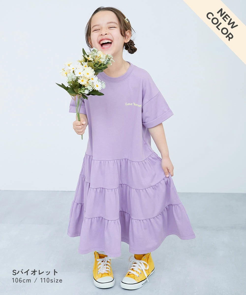 日本童裝 dev!rock 層疊裙擺印花連身裙 100-160cm 女童款 夏季 DRESSES