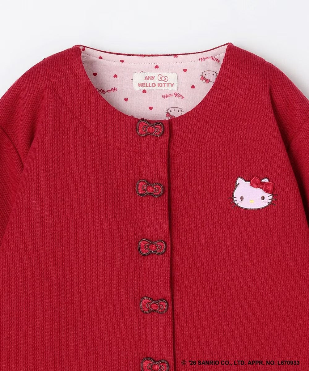 日本童裝 ANY#26 x Sanrio Hello Kitty 蝴蝶扣外套 100-150cm 女童款 秋季 OUTERWEAR 聖誕紅/新年紅