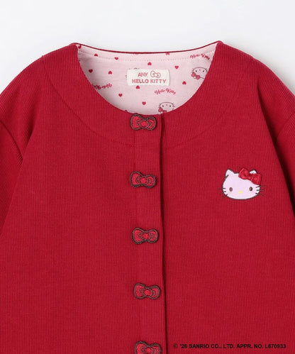 日本童裝 ANY#26 x Sanrio Hello Kitty 蝴蝶扣外套 100-150cm 女童款 秋季 OUTERWEAR 聖誕紅/新年紅