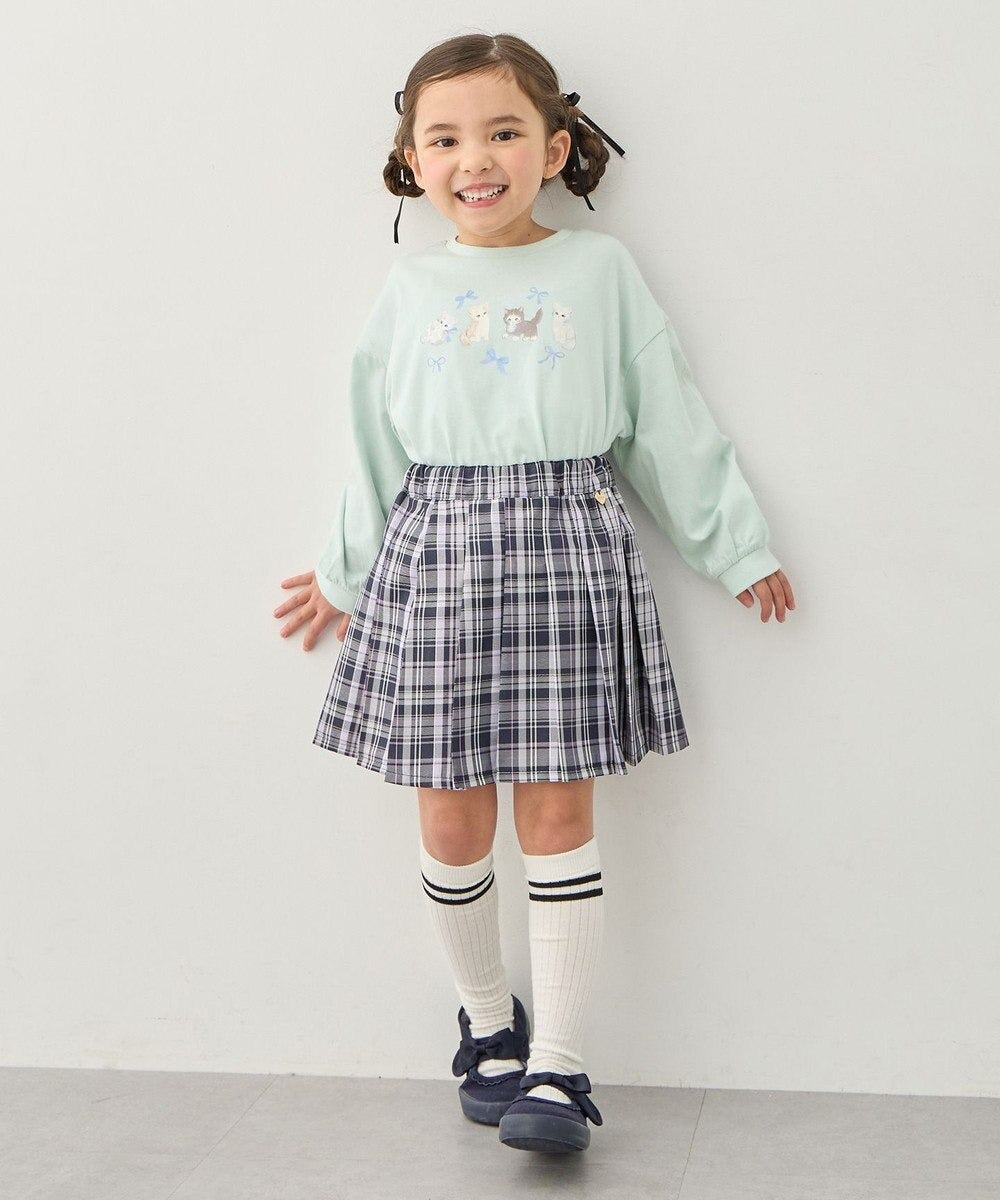 日本童裝 aF#a325 貓貓印花上衣 90-150cm 女童款 春季 TOPS