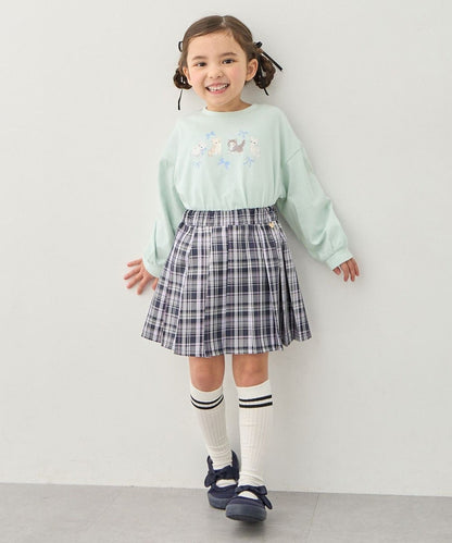 日本童裝 aF#a325 貓貓印花上衣 90-150cm 女童款 春季 TOPS