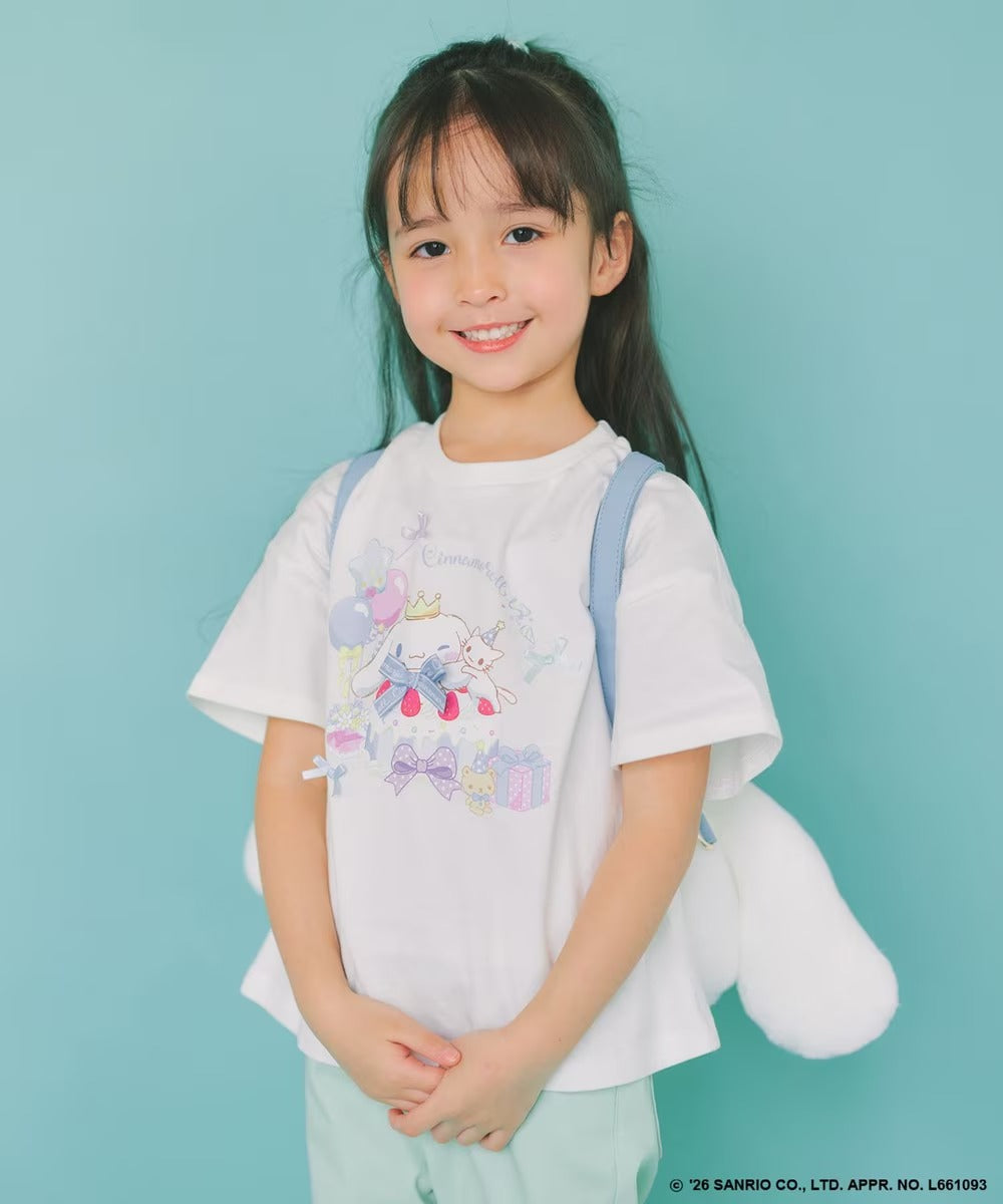 日本童裝 aF#a325 x Sanrio Cinnamoroll 印花上衣 100-150cm 女童款 夏季 TOPS