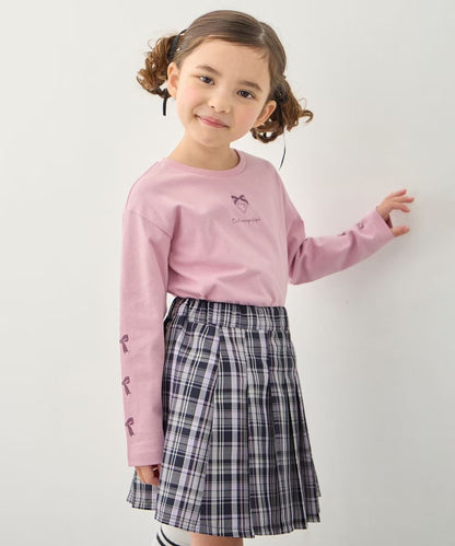 日本童裝 aF#a325 棉100%印花長袖上衣 90-160cm 女童款 夏季 TOPS