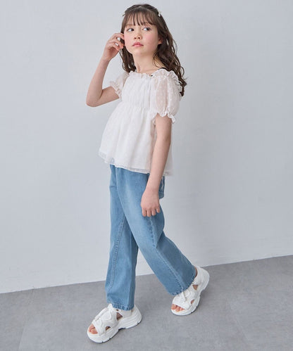 日本童裝 aF#a325 2Way 吊帶露肩上衣 110-160cm 女童款 夏季 TOPS