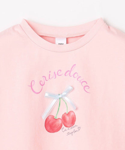 日本童裝 aF#a325 車厘子印花上衣 110-160cm 女童款 夏季 TOPS