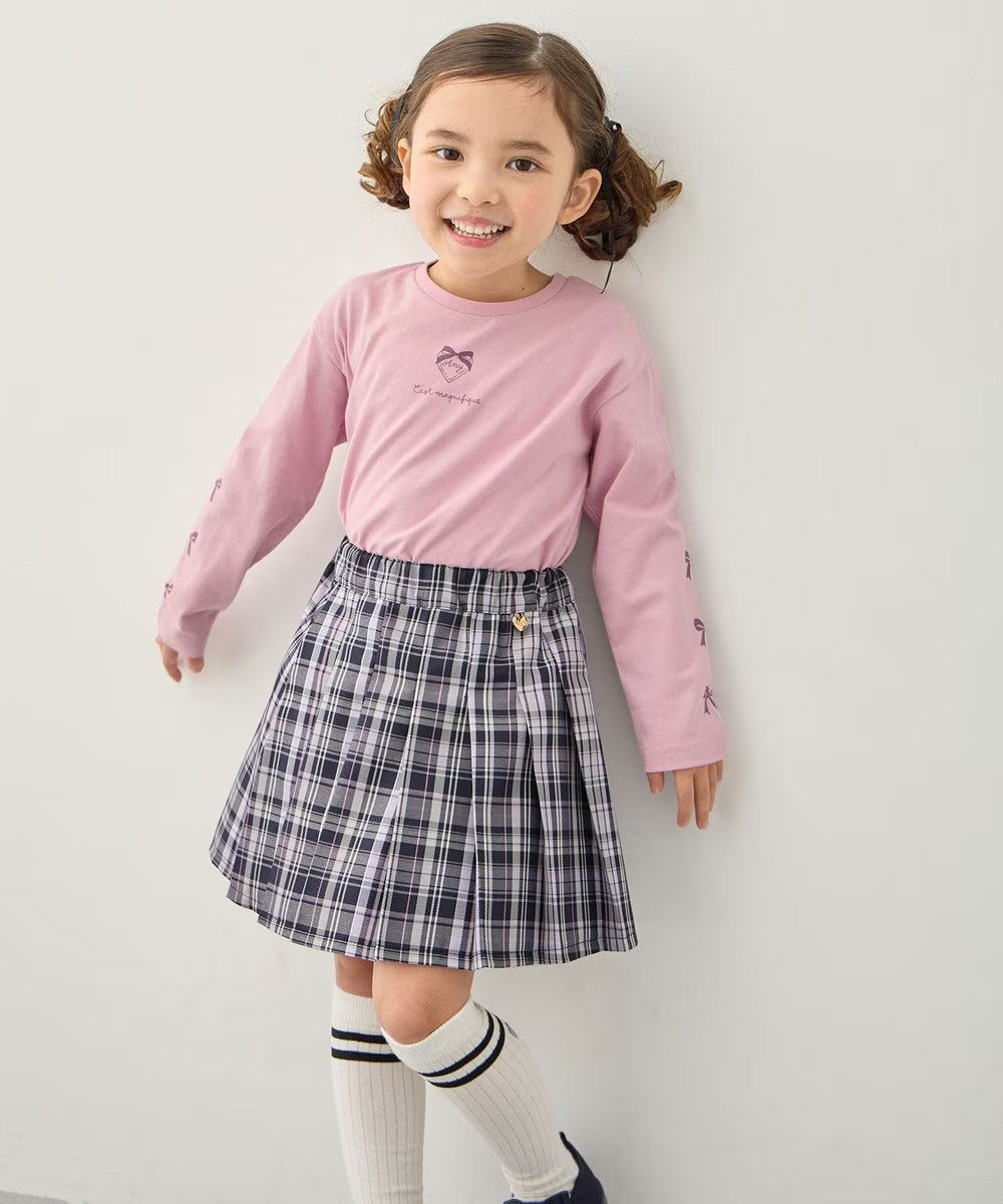 日本童裝 aF#a325 棉100%印花長袖上衣 90-160cm 女童款 夏季 TOPS