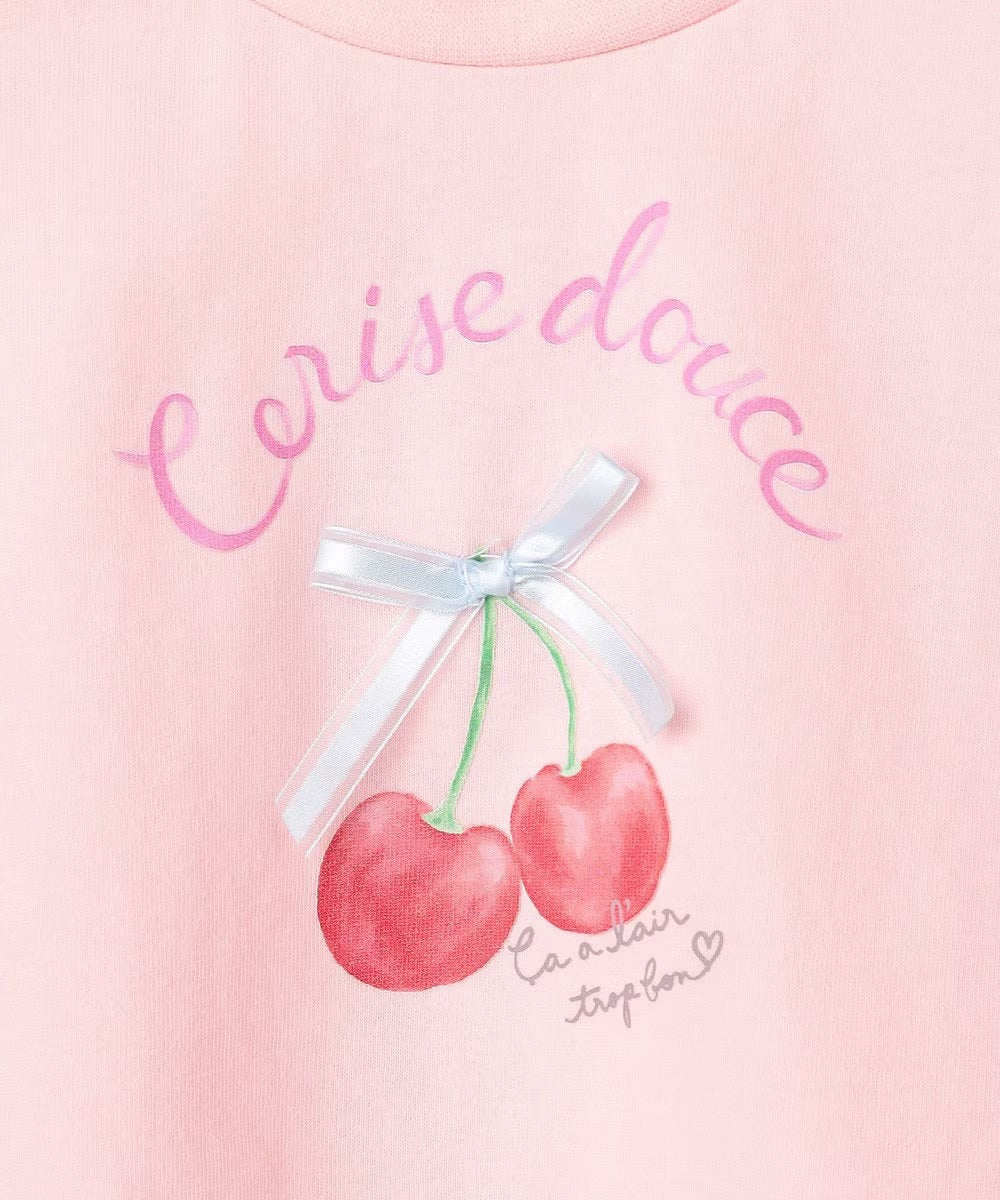 日本童裝 aF#a325 車厘子印花上衣 110-160cm 女童款 夏季 TOPS