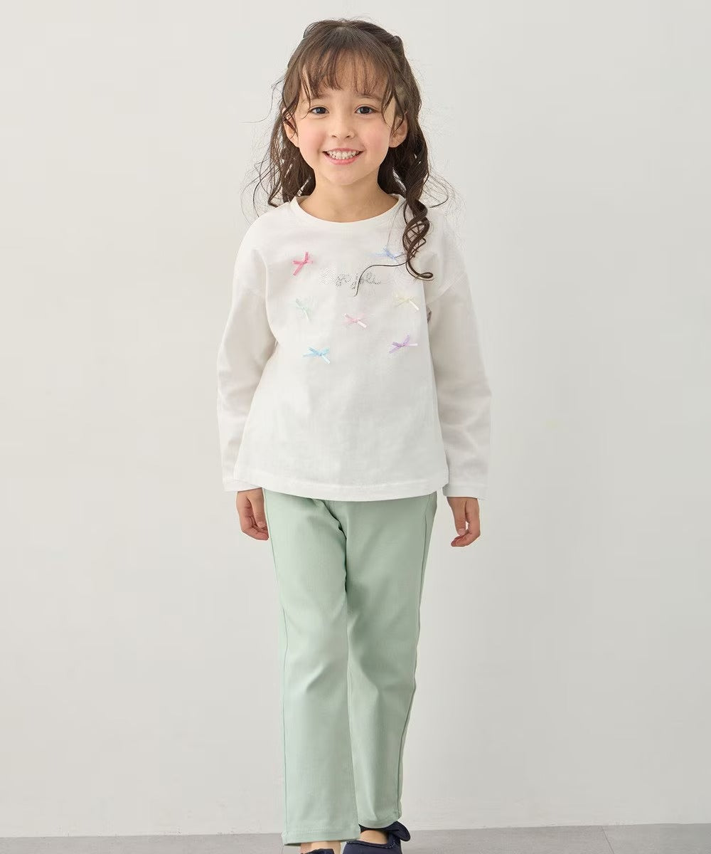 日本童裝 aF#a325 蝴蝶結裝飾上衣 90-150cm 女童款 夏季 TOPS