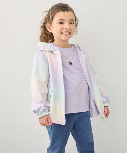 日本童裝 aF#a325 2Way 防水系列 雙面兩著 帽可拆 花邊風褸 100-150cm 女童款 春季 OUTERWEAR