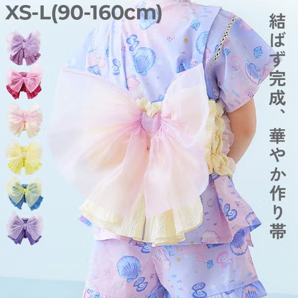 日本童裝 dev!rock 日本甚平緞帶 日本浴衣緞帶 日本和服 90-160cm 女童款 夏季  日本夏祭慶典特輯