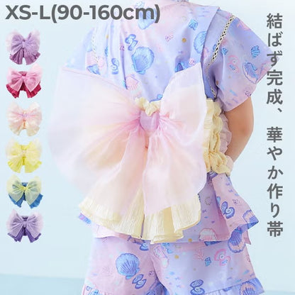 日本童裝 dev!rock 日本甚平緞帶 日本浴衣緞帶 日本和服 90-160cm 女童款 夏季  日本夏祭慶典特輯