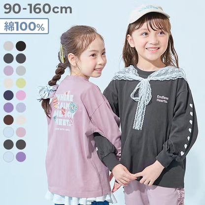 日本童裝 dev!rock 印花長袖上衣 90-160cm 女童款 秋季 TOPS