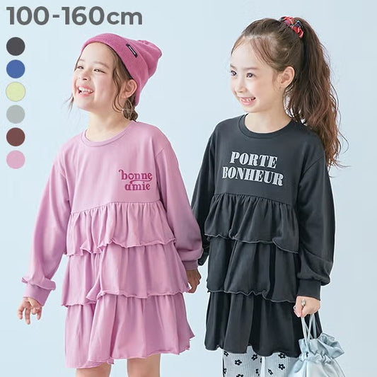 日本童裝 dev!rock 蛋糕層字母印花連身裙 100-160cm 女童款 秋季 DRESSES
