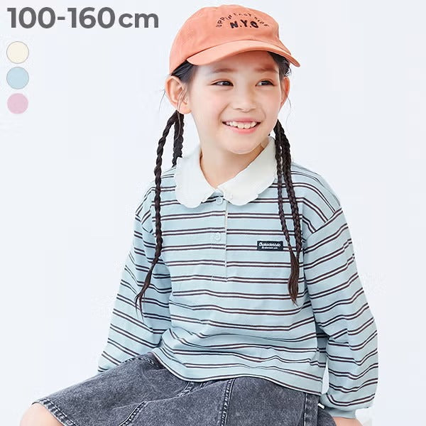 日本童裝 dev!rock 間條polo上衣 100-160cm 女童款 秋季 TOPS