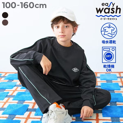 日本童裝 dev!rock 吸水速乾 抗起毛球 抗縮水 抗皺 運動兩件套裝 100-160cm 男童款 秋季 TOPS PANTS