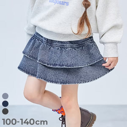 日本童裝 dev!rock 層層疊牛仔短裙 100-140cm 女童款 秋季 SKIRTS