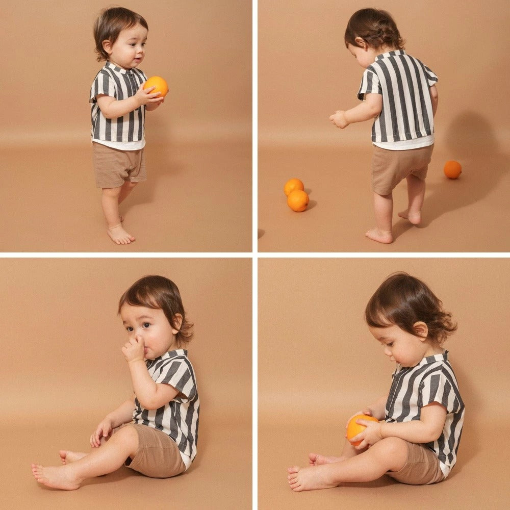 日本童裝 Branshes 染色條紋連衣 70-80cm 男童款 初生嬰兒 夏季 Jumpsuit