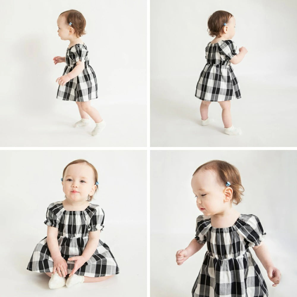 日本童裝 Branshes 格紋連衣 70-80cm 女童款 初生嬰兒 夏季 Jumpsuit