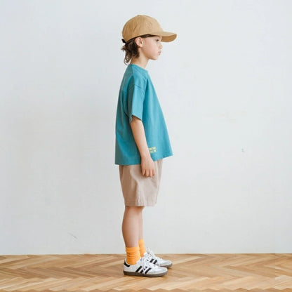 日本童裝 Branshes 拼接格紋短袖上衣 80-150cm 男童款 夏季 TOPS